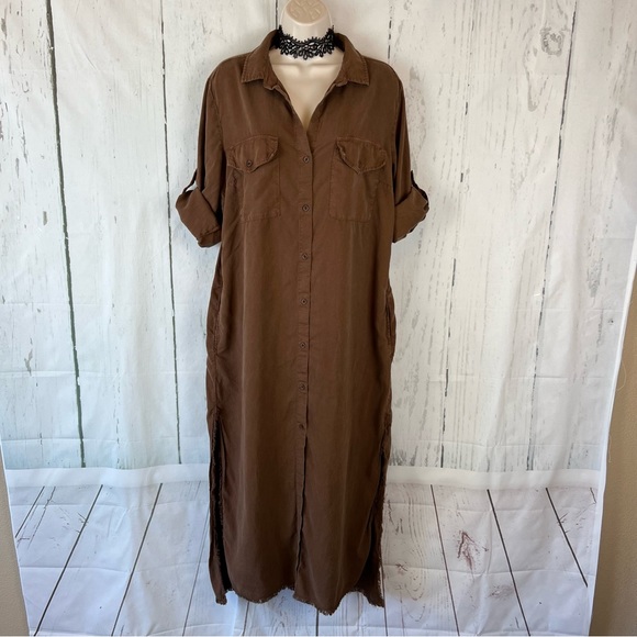 Bella Dahl Midi Shirt Dress in Brown - Picture 3 of 13